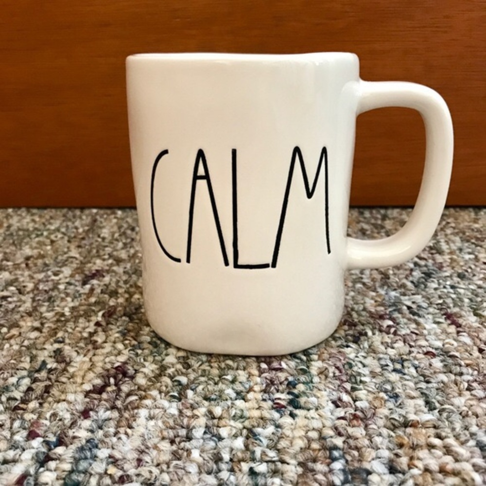 CALM RAE DUNN MUG CUP MAGENTA FARM HOUSE STYLE